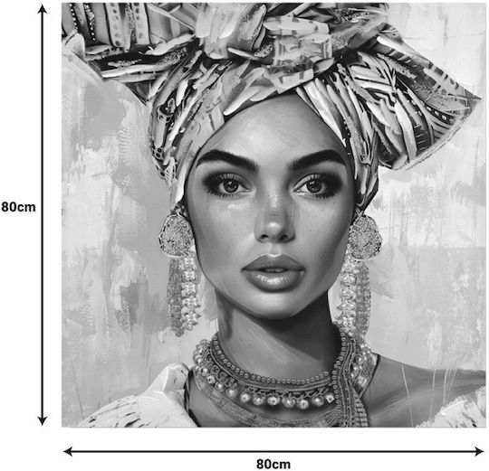Inart Turban Εξάπτυχος Πίνακας σε Καμβά 80x80cm
