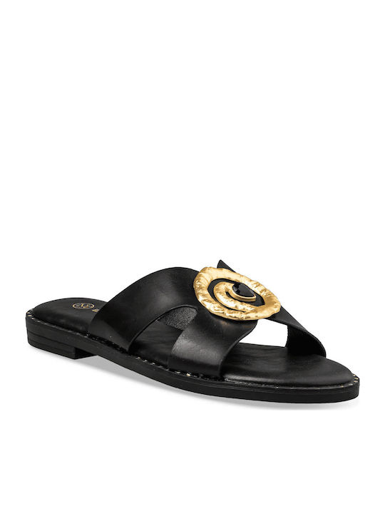 Flache Sandalen für Damen in Schwarz Farbe