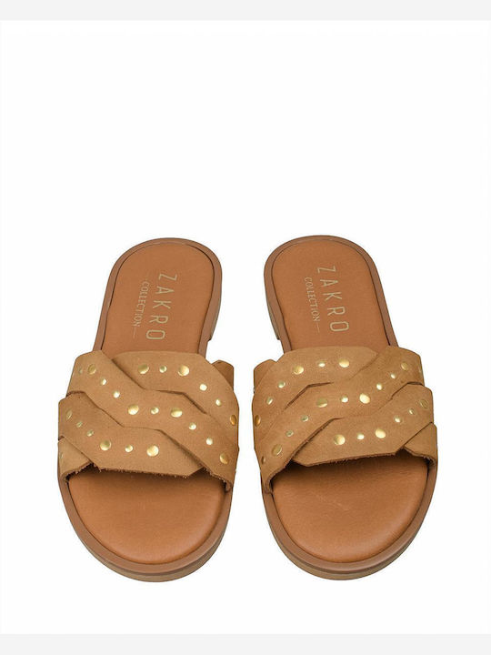 Women's Flat Sandals in Brown Color