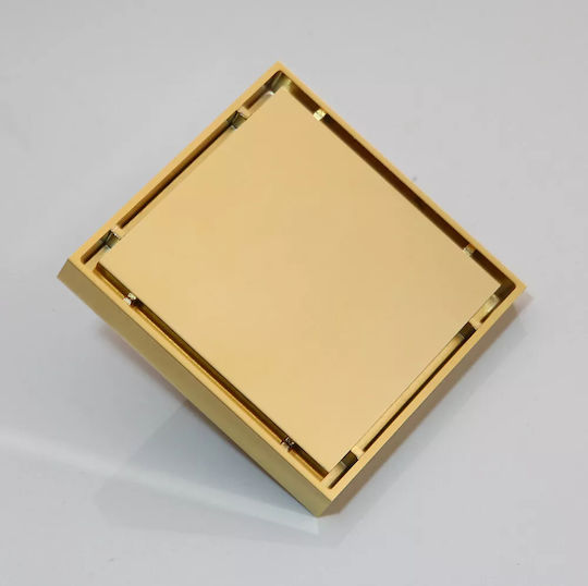 Naron Kupfer Siphon Boden mit Größe 15x15cm Gold