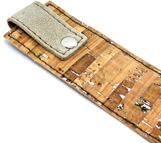 Set Book Cover Case Bookmark Striped Cork Silver