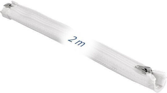 Delock Manșon Spiralat Împletit pentru Cabluri cu Fermoar 2 M x 50 mm Alb