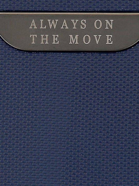 Movom Cabin Travel Suitcase Navy Blue with 4 Wheels Height 55cm
