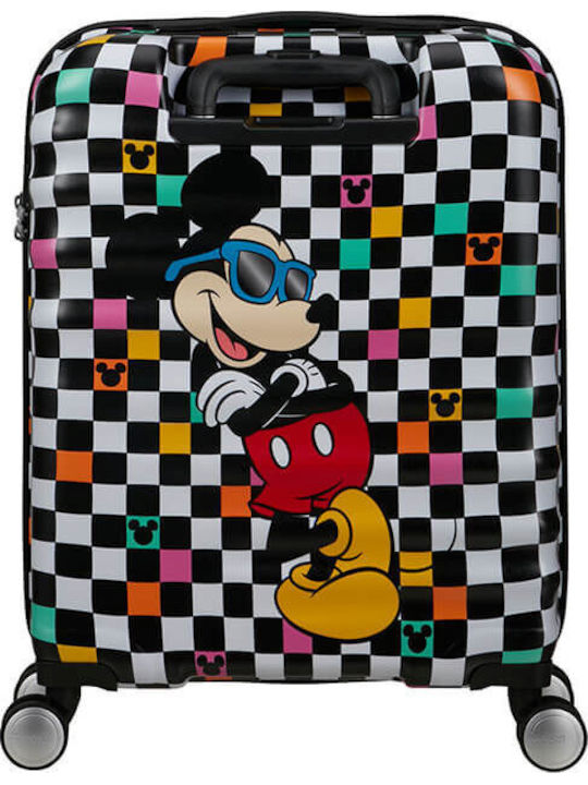 American Tourister Wavebreaker Παιδική Βαλίτσα Ταξιδίου Καμπίνας Σκληρή Mickey Check με 4 Ρόδες Ύψους 55εκ.