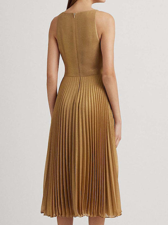 Midi Evening Dress Gold