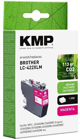 KMP Compatible Inkjet Printer Ink Package Brother LC422XLM 1500 Pages 20ml Magenta 1pcs