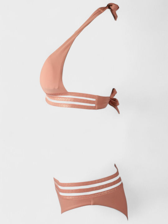 Set Bikini με Αφαιρούμενη Ενίσχυση Σομόν