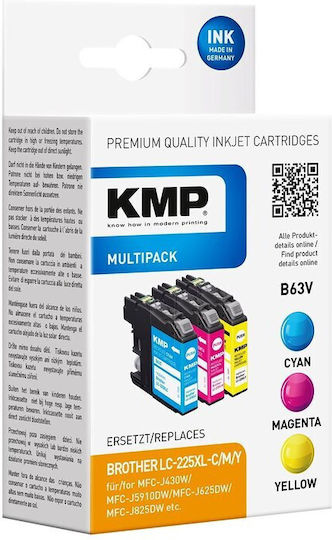 KMP Πακέτο Συμβατών Μελανιών Εκτυπωτή InkJet Brother LC-225XL Πολλαπλό (Color) 1τμχ