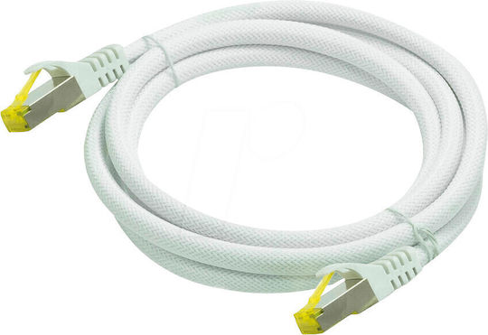Python S/FTP Cat.7 (10Gbps) Καλώδιο Δικτύου Ethernet 1m Λευκό