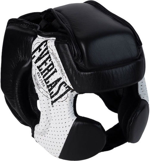 Everlast 1910 Adult Open Face Boxing Headgear Leather Black