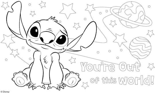 Lilo Stitch Drawing Pad 23x33cm 40 Sheets Stickers Stencil 564983