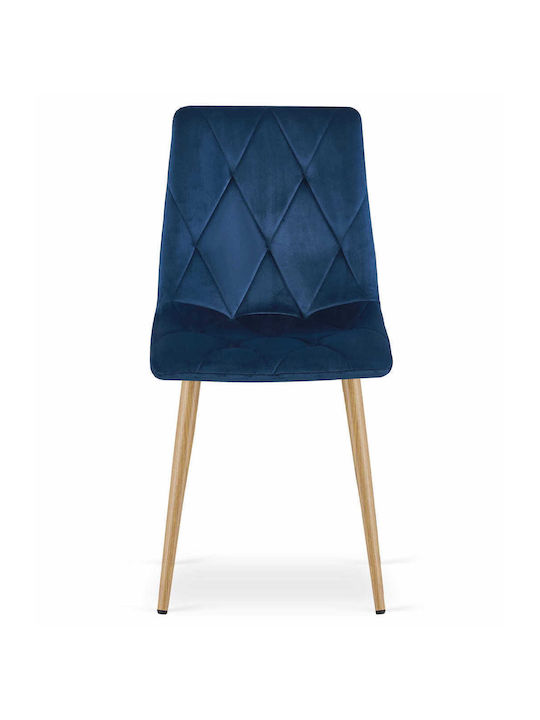 Libra Kitchen Velvet Chair Navy Velvet 60x40x50cm