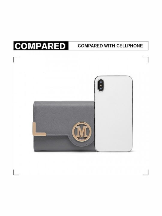 Leather Women's Wallet Classic Gray