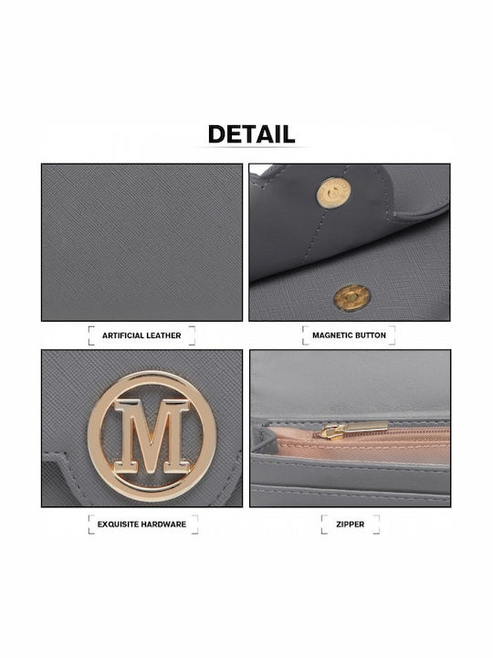 Leather Women's Wallet Classic Gray