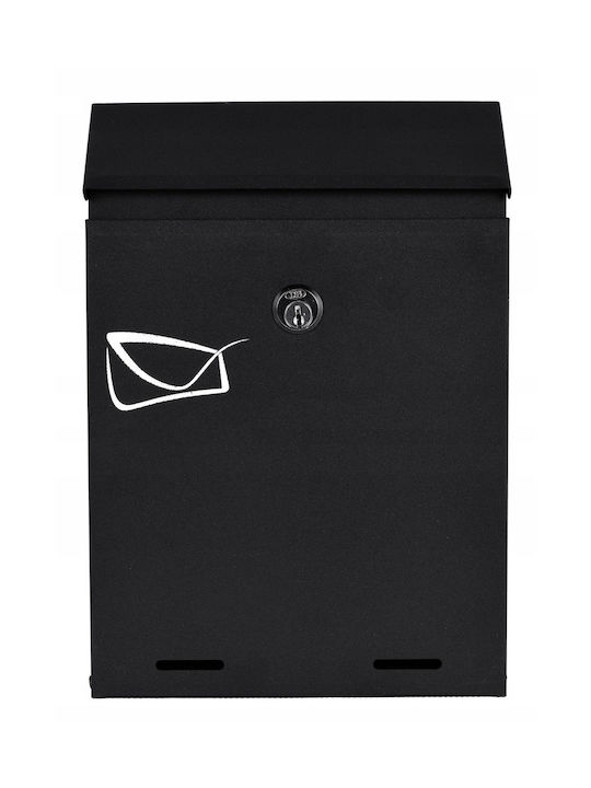 Outdoor Mailbox Inox in Black Color 26x6x19cm