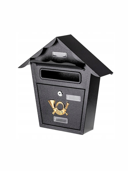 Cutie Poștală pentru Exterior Metalic în Culoarea Negru 38x38x10cm
