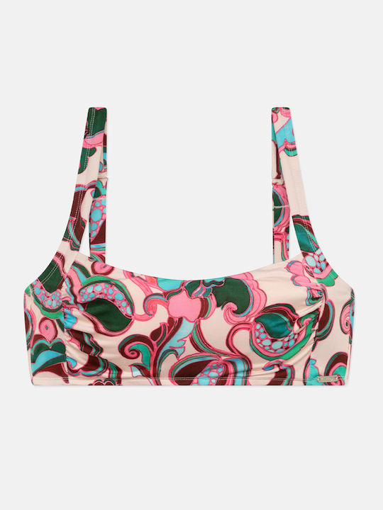 Padded Sports Bra Bikini Top Pink-green
