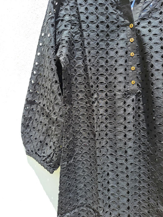 Ble Resort Collection Καφτάνι Παραλίας Μαύρη Ble Resort Collection Καφτάνι Παραλίας Μαύρη