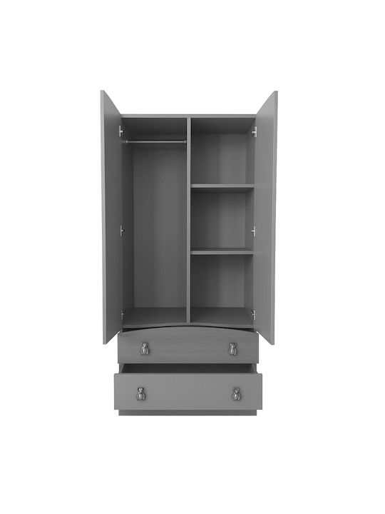 Δίφυλλη Ντουλάπα με 2 Συρτάρια Πράσινη 80x55x189cm