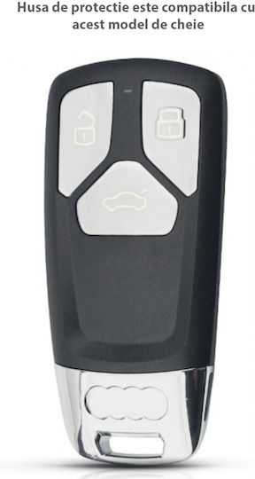 Husă de protecție premium pentru cheie Audi, material TPU de înaltă calitate, compatibilă cu A1 A3 A4 A5 Q3 Q5 Q7 TT S-line RS Allroad 2015+, negru auriu Luvlu