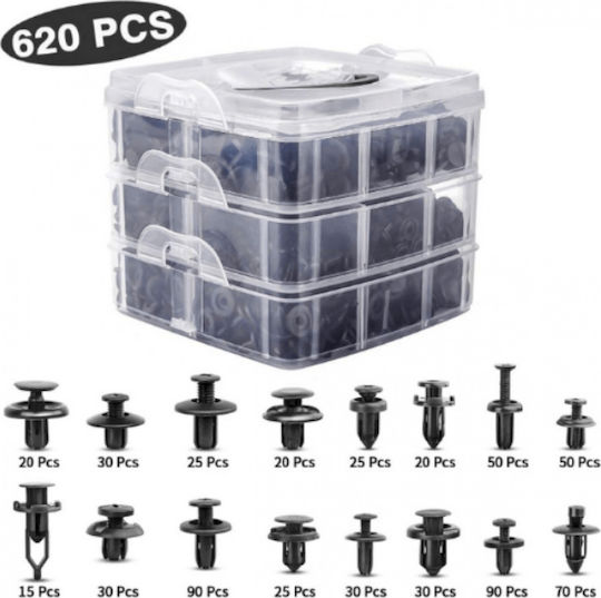 Acp Auto Kunststoff Befestigungsclips Set Box 620 Stück