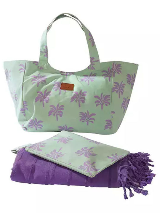Nef-Nef Homeware Palmer Geantă De Plajă Din Material Textil Verde