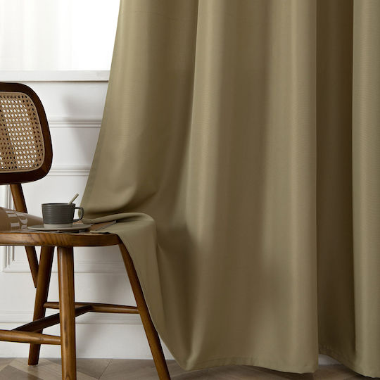 Beauty Home Curtain With Grommets Olive Green 150x260cm