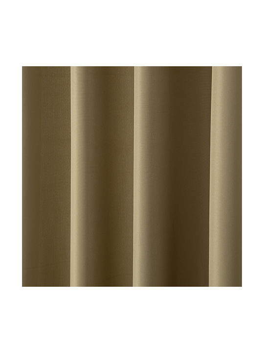 Beauty Home Κουρτίνα με Τρουκς Λαδί 150x260εκ.