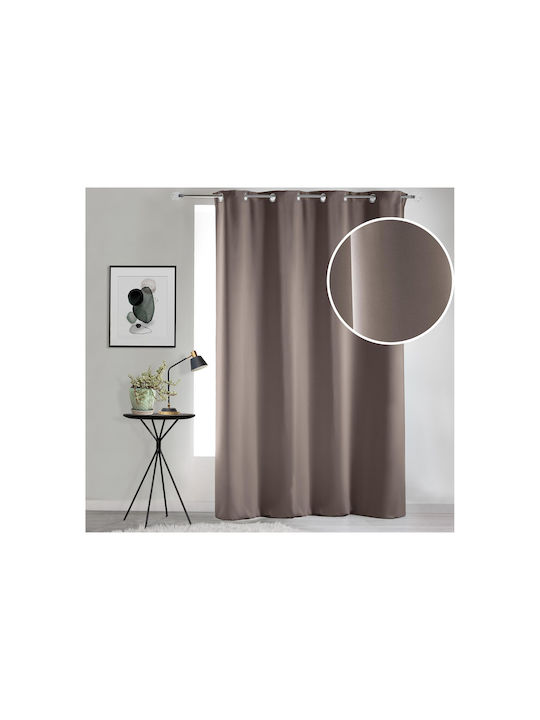 Blackout Curtain with Grommet L-c Occult Brown 135x280cm