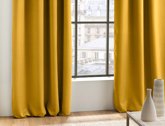 Blackout Curtain with Grommets L-c Occult Yellow 135x280cm
