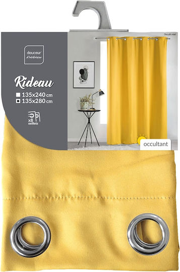 Blackout Curtain with Grommets L-c Occult Yellow 135x280cm