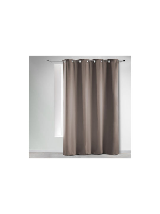 Blackout Curtain with Grommet L-c Occult Brown 135x280cm