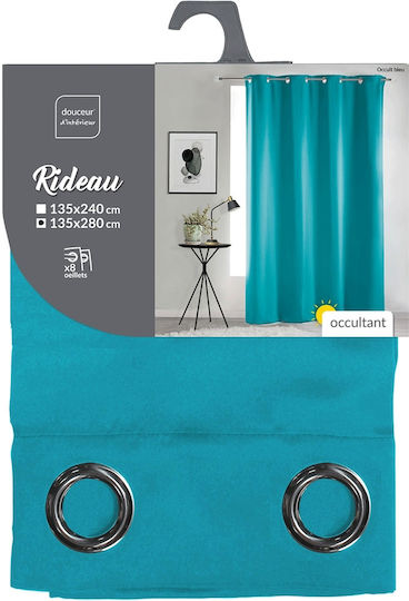 Douceur d'Intérieur Vorhang Verdunkelung Fenster mit Grommet Blau 135x280cm