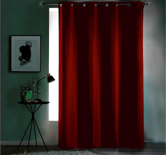 Douceur d'Intérieur Curtain Blackout Window with Grommet Red 135x280cm