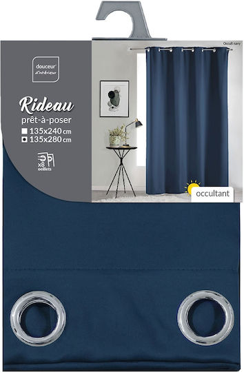 Douceur d'Intérieur Затъмняваща Пердета С Копчета Синя 135x280см