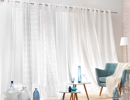 Douceur d'Intérieur Κουρτίνα με Τρουκς Fantaisie Malina Λευκή 140x280εκ.