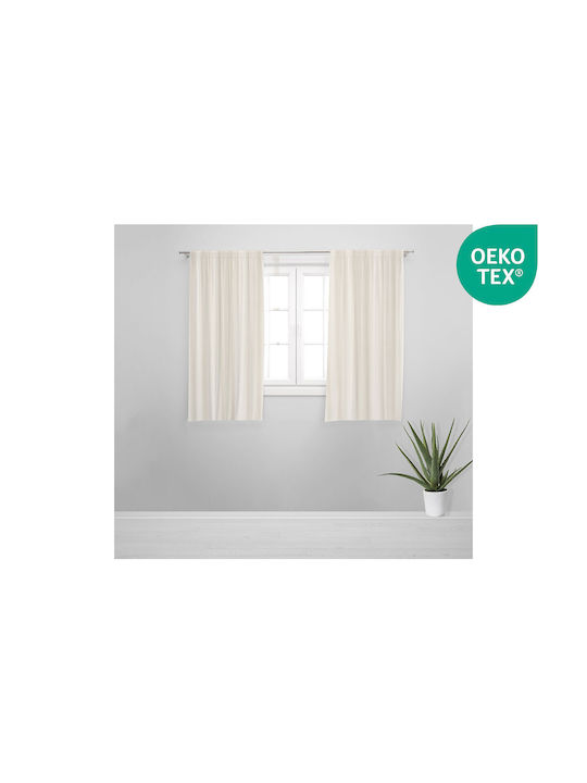 Easy Home Κουρτίνα Παραθύρου με Τρέσα Marimba Εκρού 140x150εκ.