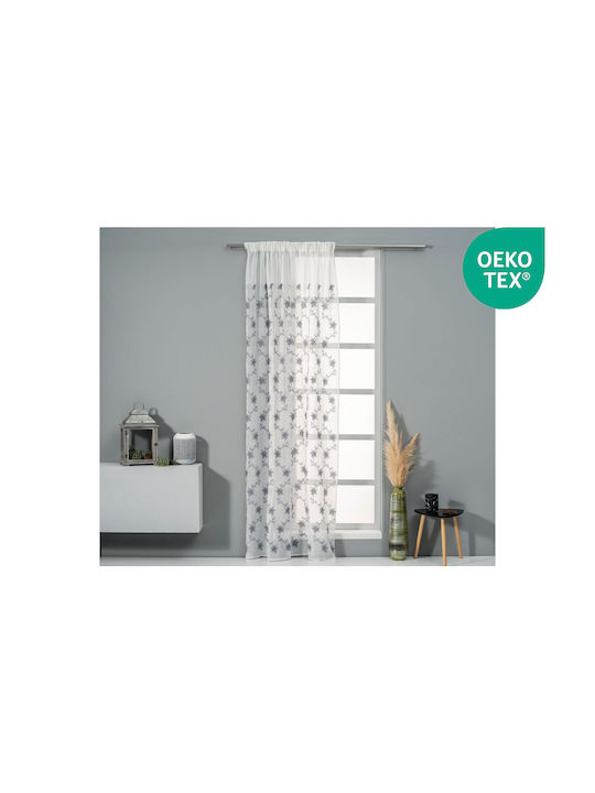 Easy Home Κουρτίνα με Τρέσα Mensa Λευκή 140x270εκ.