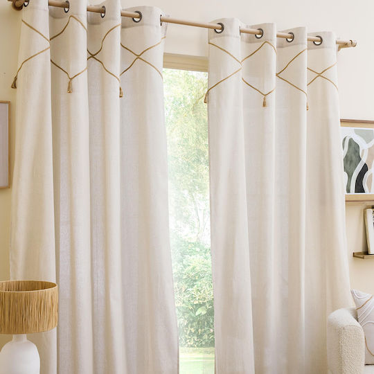 Atmosphera Curtain with Grommets Lacia Beige 140x240cm