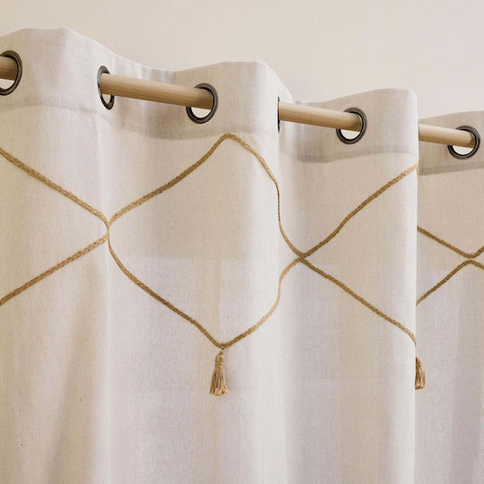 Atmosphera Curtain with Grommets Lacia Beige 140x240cm