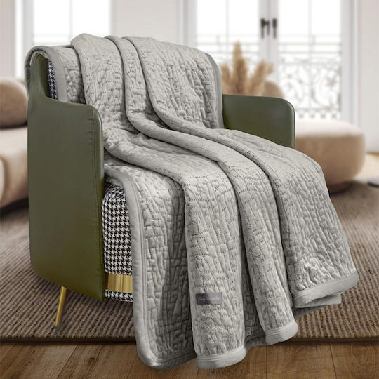 Guy Laroche Bolzano Blanket Sherpa Sofa 130x170cm Vison Velvet