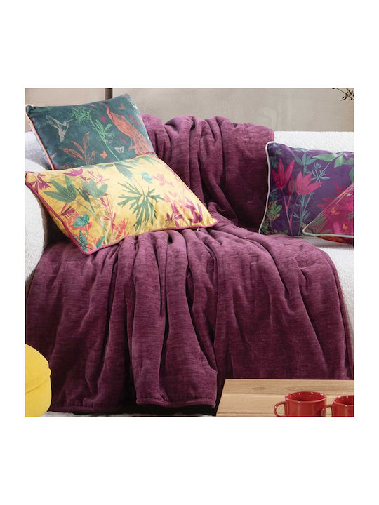 Nef-Nef Homeware Paradise Ριχτάρι Πολυθρόνας Chenille 130x180εκ. Ροζ