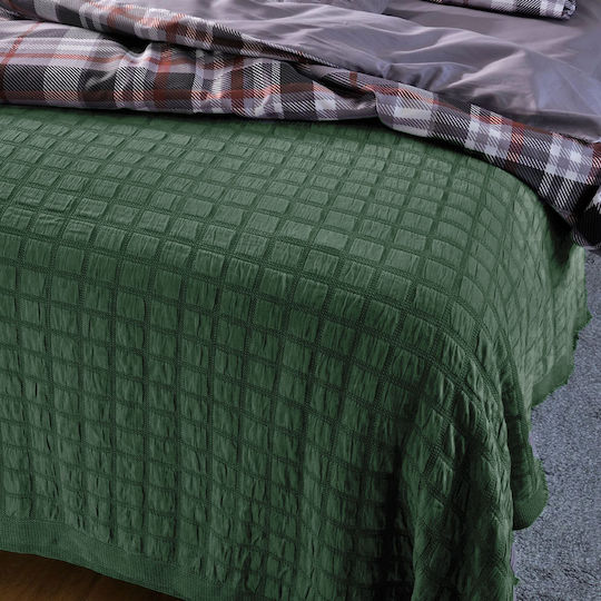 Down Town Home Κουβέρτα Πικέ Μονή 170x240εκ. Green