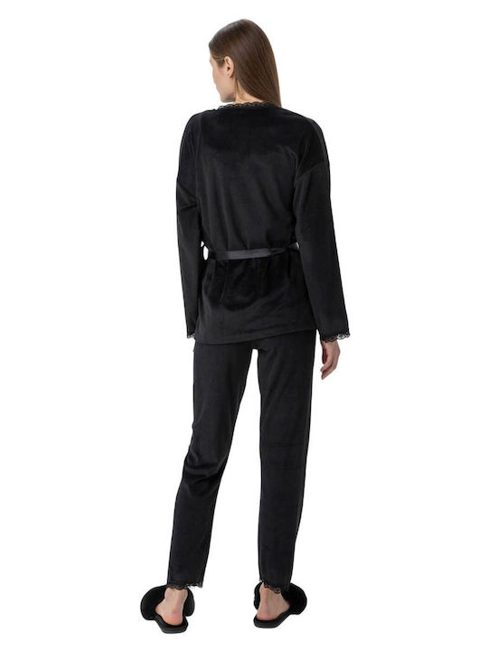 Mihra Winter Women's Pyjama Set Black