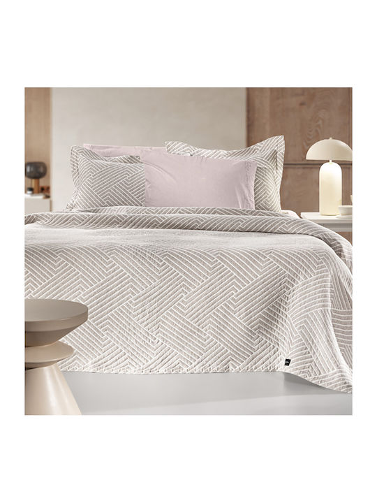 Guy Laroche Lupo Κουβέρτα Πικέ Ημίδιπλη 180x260εκ. Beige/ White