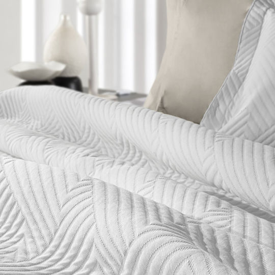 Guy Laroche Lupo Κουβέρτα Πικέ Ημίδιπλη 180x260εκ. White
