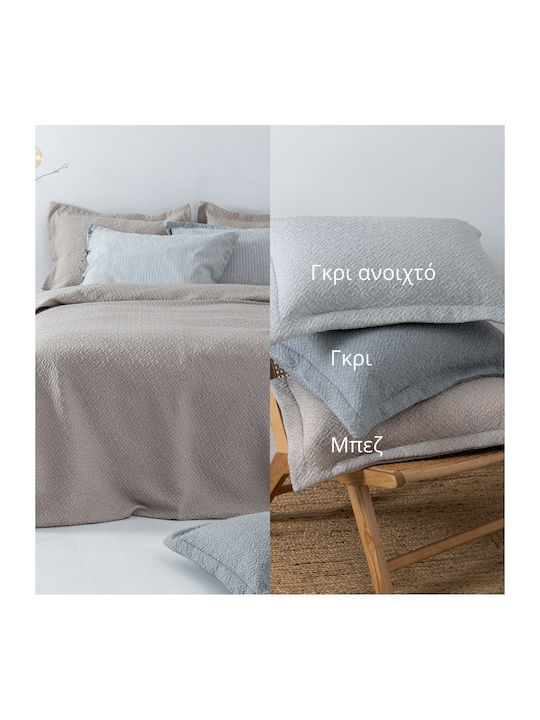 Palamaiki Zoe Κουβέρτα Πικέ Μονή 170x260εκ. Grey