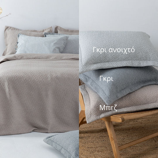 Palamaiki Zoe Κουβέρτα Πικέ Μονή 170x260εκ. Grey