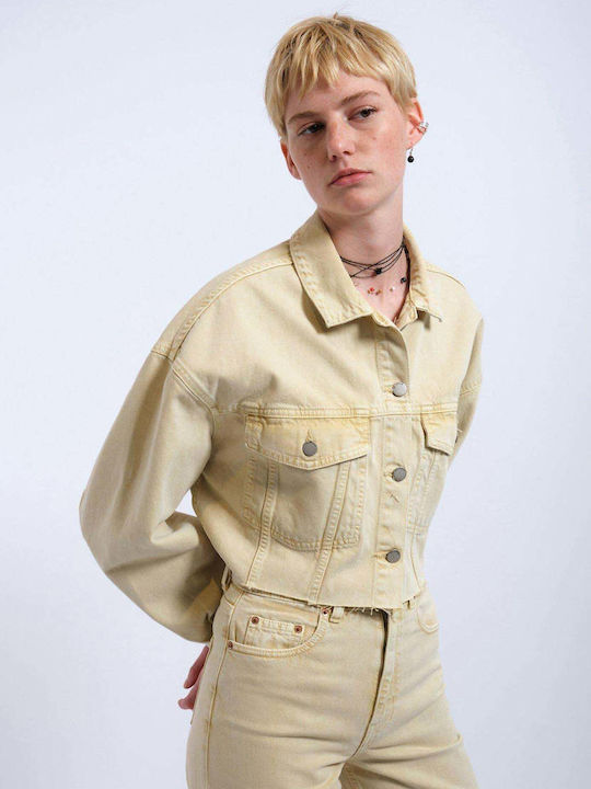 Women's Jean Jacket for Spring or Autumn Buff Yellow