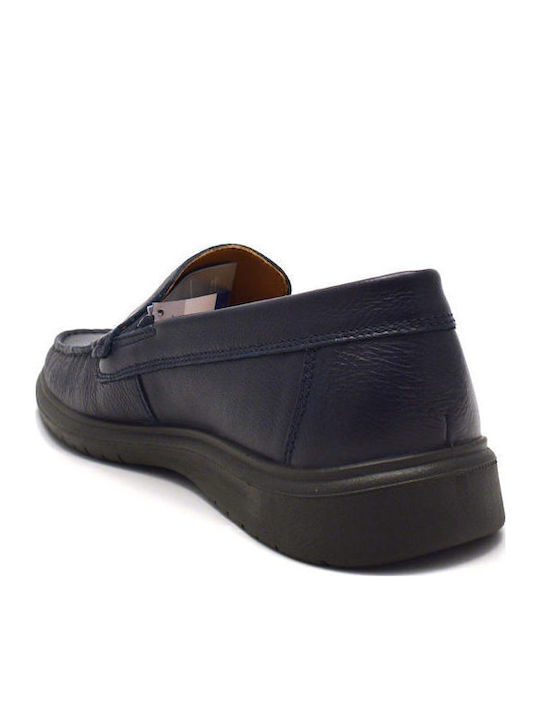 Δερμάτινα Ανδρικά Loafers σε Μπλε Χρώμα